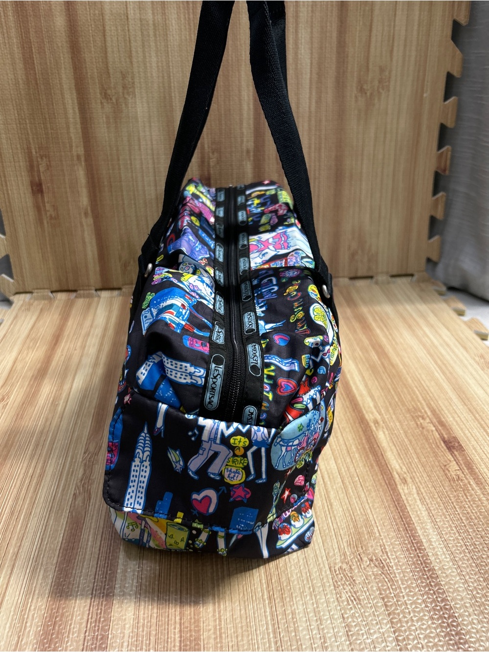 LeSportsac Sara Schwartz Night Life Mini Boston Duffle Bag - Picture 4 of 16